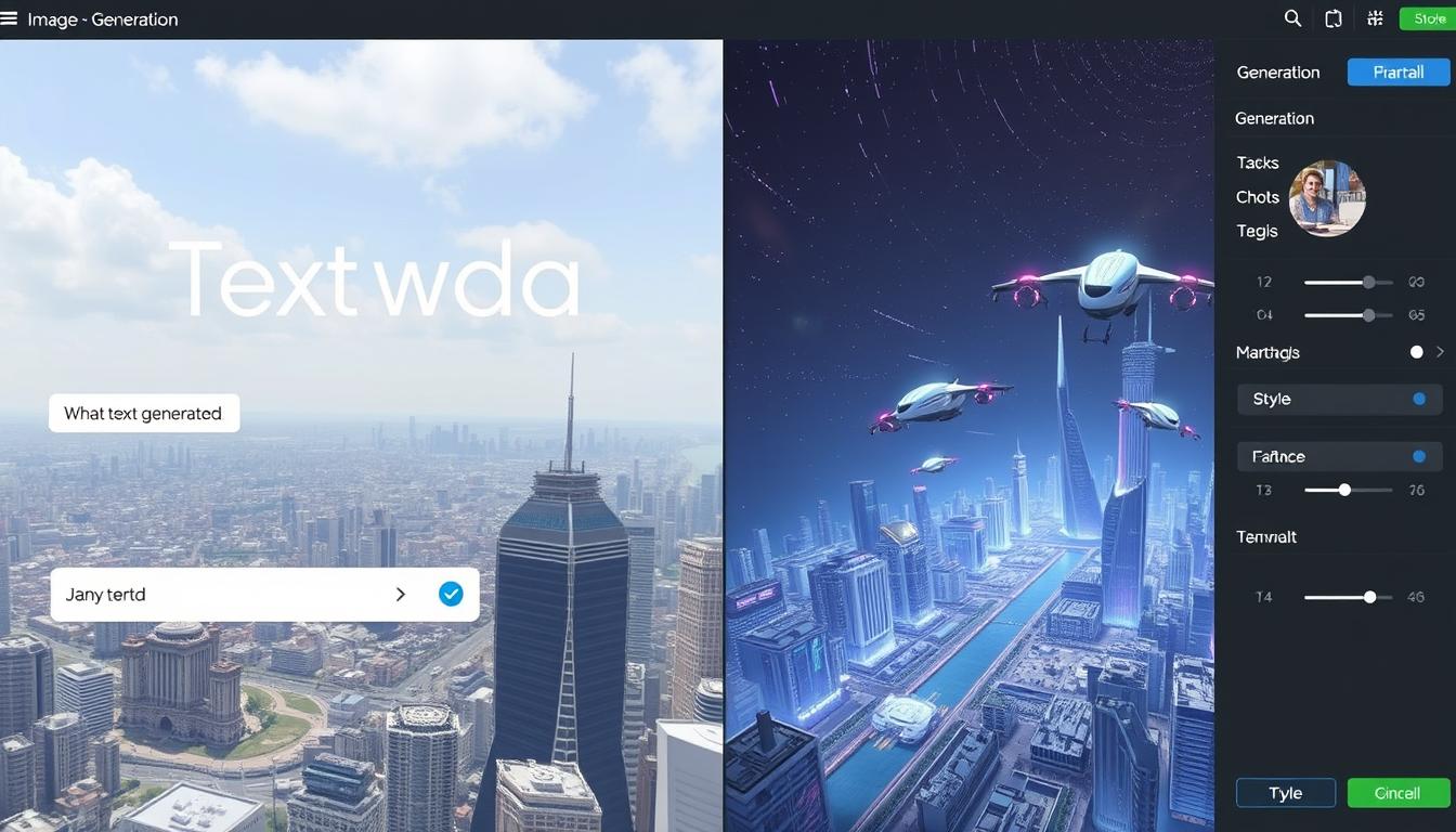 AI image generation showing before and after of a text prompt being turned into a detailed image using the best free AI tools