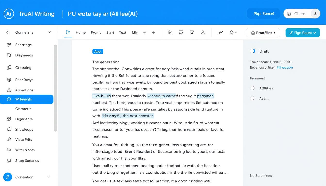 AI writing tools interface showing text generation for blog posts, emails, and social media content using the best free AI tools