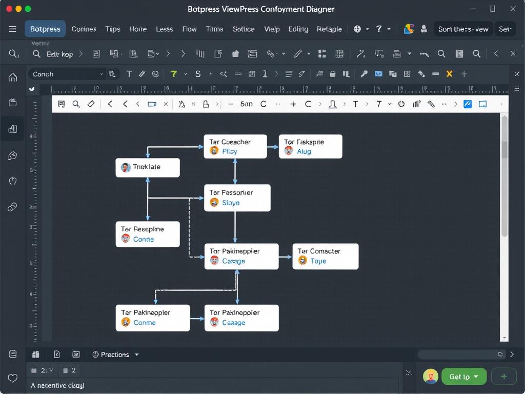 Botpress visual flow editor for chatbot development