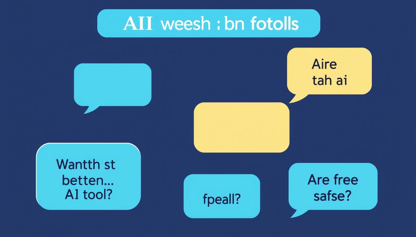 FAQ concept showing common questions about the best free AI tools with answer snippets