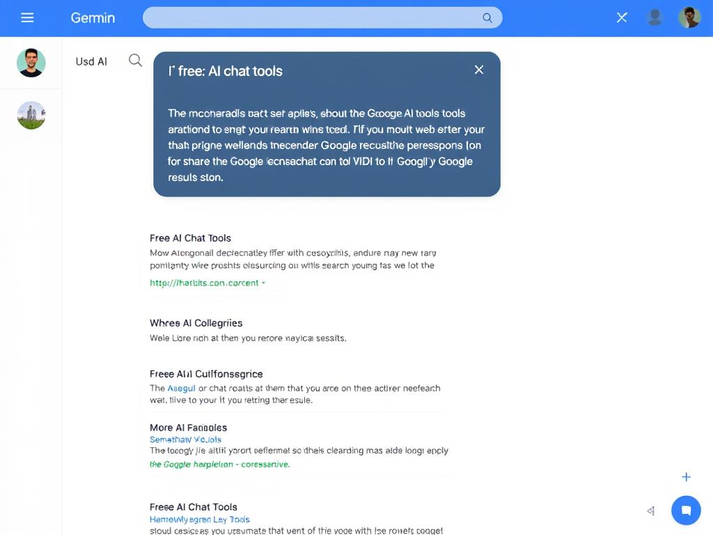 Google Gemini interface showing web search results integrated with AI responses