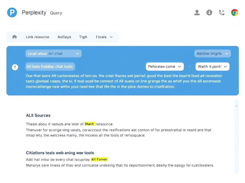 Perplexity AI interface showing search results with citations