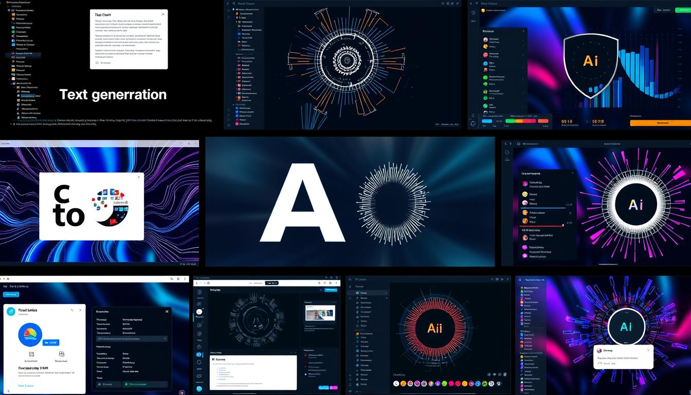 Various AI tools showing text generation, image creation, and voice synthesis interfaces with the best free AI tools highlighted